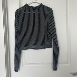 Mock Neck Sheer Crop Top